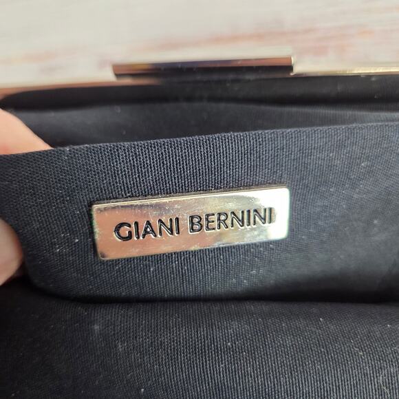 Gianni Bernini Navy Quilted Faux Leather Clutch Chain Strap Parisian Holiday Lux - Picture 4 of 7